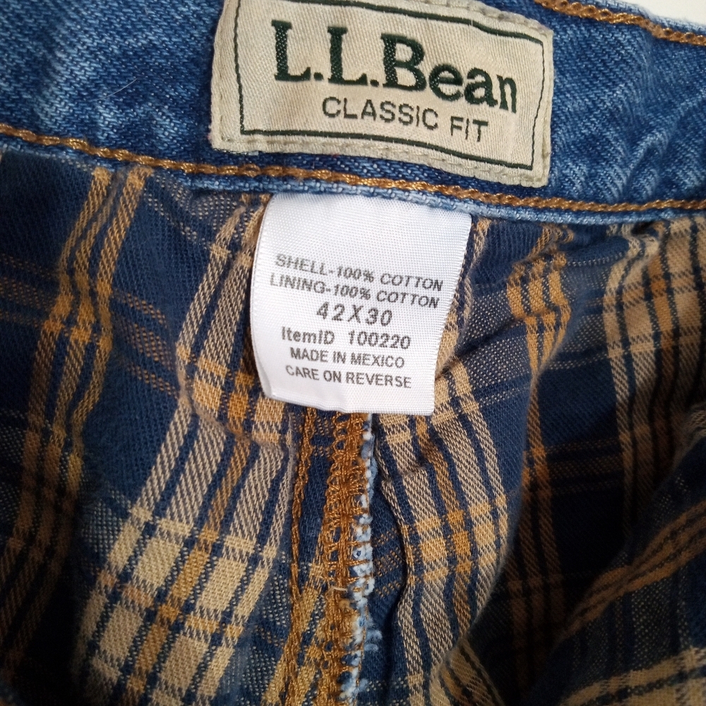 L.L. Bean Men's Flannel Lined Jeans - Picture 6 of 10